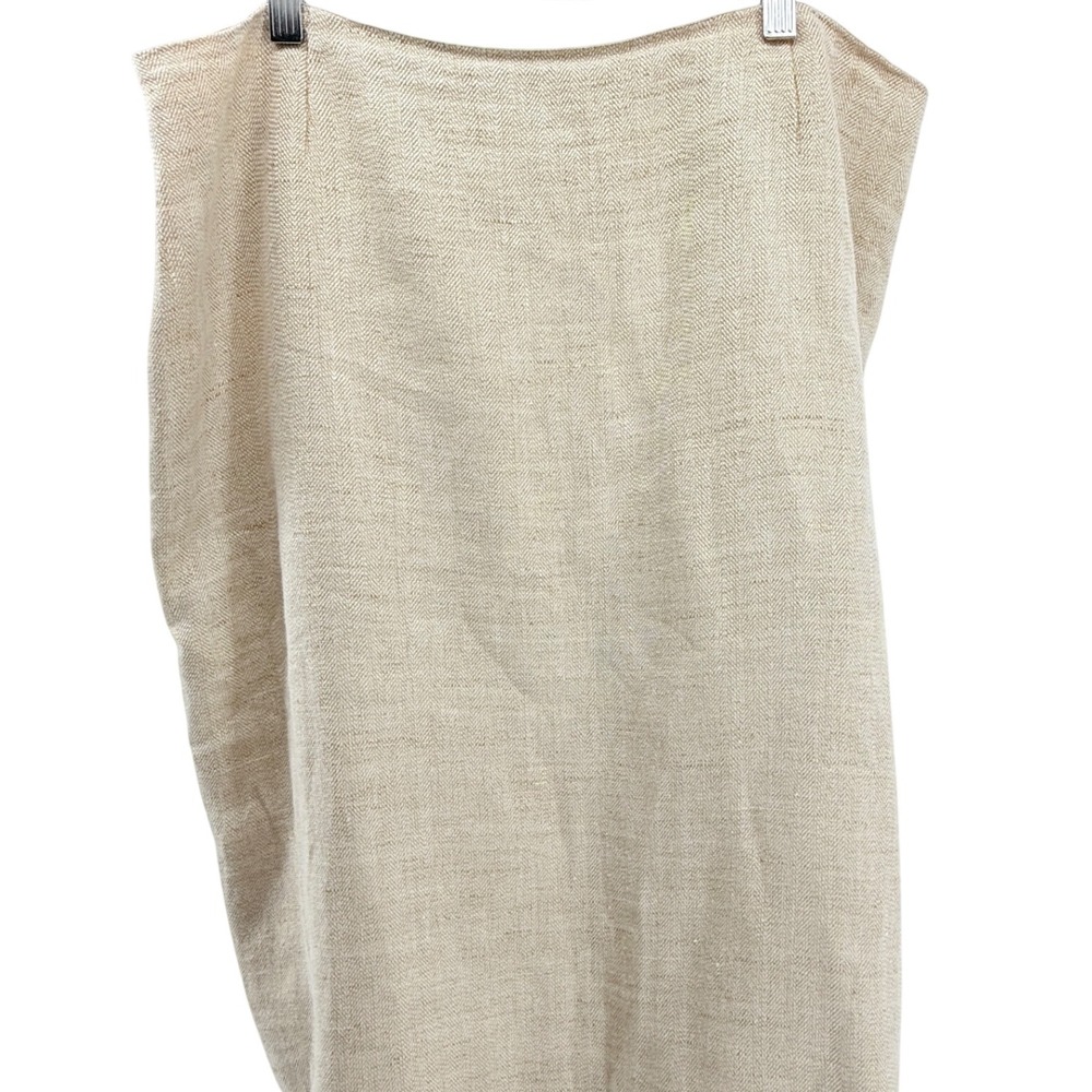 Dana Buchman Women's Beige Herringbone Linen Blend Skirt Size 16
